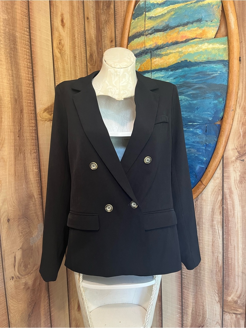 💋Bohme Black Double Breasted Blazer